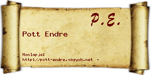 Pott Endre névjegykártya